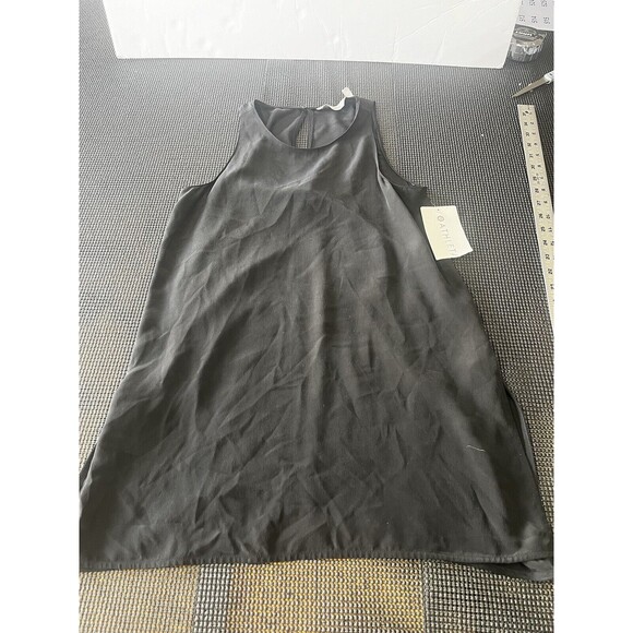 Athleta Washable Silk Side Slit CYA‎ Tank, sz XS Black Tank Top - Picture 1 of 7
